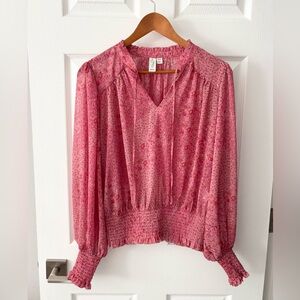 Joie Pink Floral Women's Blouse size Medium